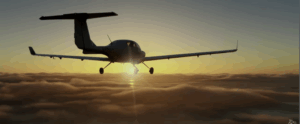 COWS DA40-NG at Sunset