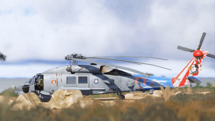 MH60 on the ground in MSFS