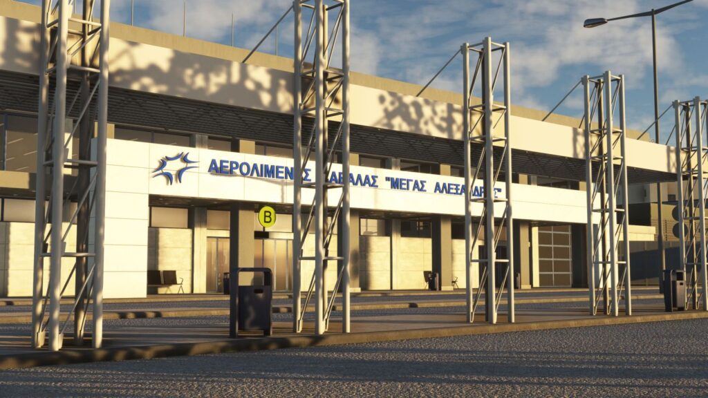Kavala Airport in Microsoft Flight Simulator.
