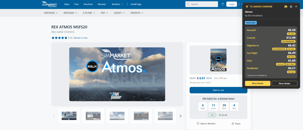 FS Addon Compare Simmarket