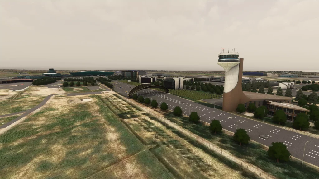 Ac Design's Heydar Aliev International airport Control tower and Airport Causeway. 