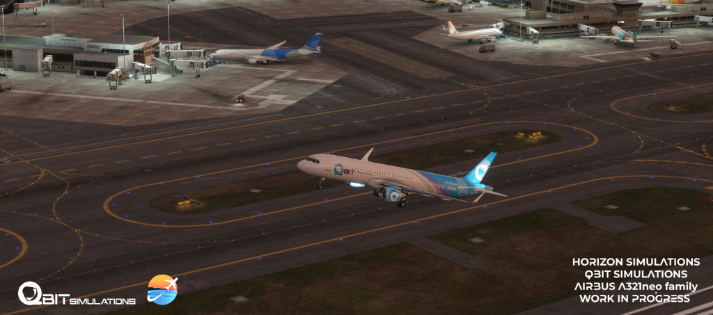 The Airbus A321neo departing in MSFS.
