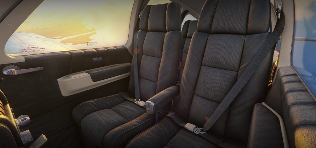 The Carenado B55 interior seats pictured.