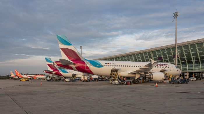 Terminal view of Palma de Mallorca airport LEPA