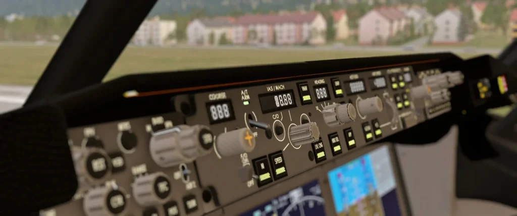 Showcase of the Airfoil Labs 737 MAX Mode Control Panel testing all displays and illuminated switches.