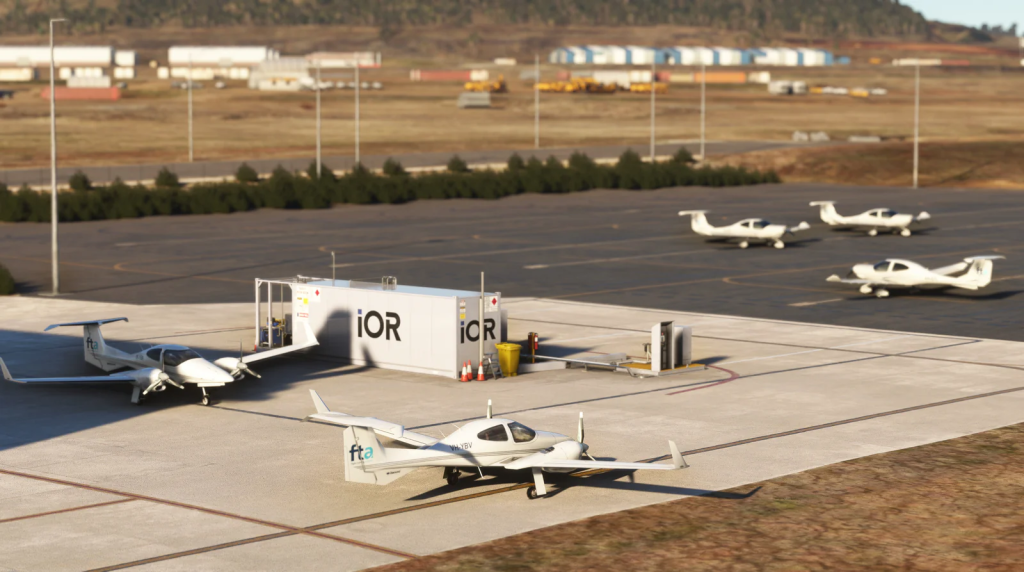 FTA's Diamond aircraft sit on the apron at Wellcamp Airport, designed by AUscene.
