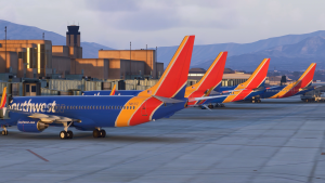 Albuquerque Airport in MSFS with Southwest AIrlines at the gate