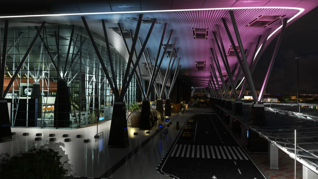 TaiModels Bengaluru for MSFS and MSFS 2024 Terminal during the night 