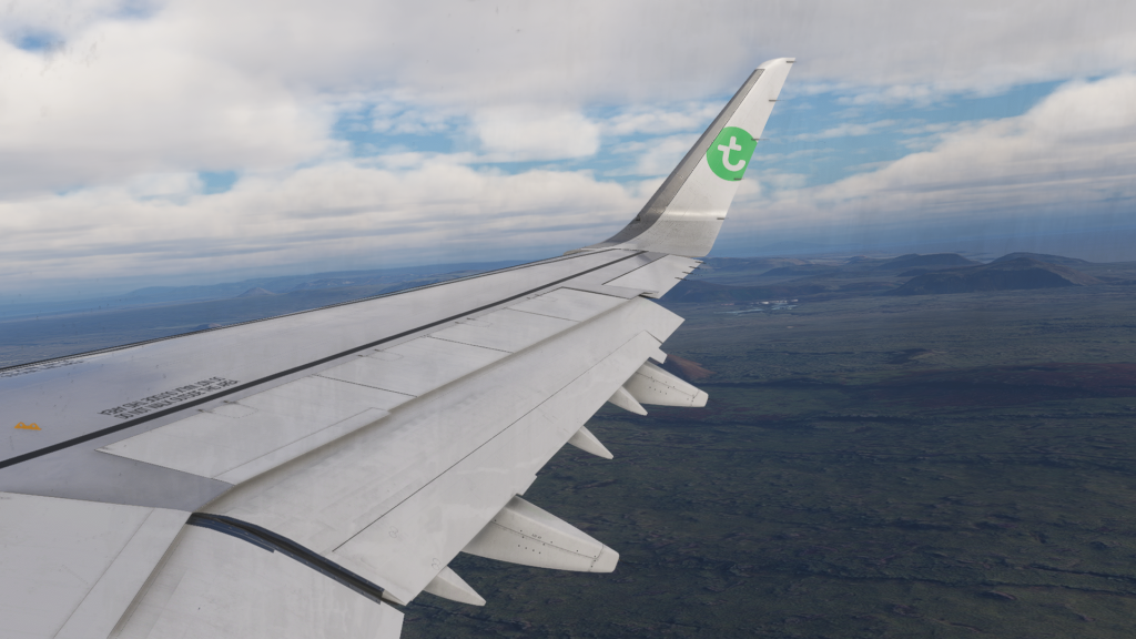 FSLabs A321 NEO Review TRA landing in Keflavik wing view