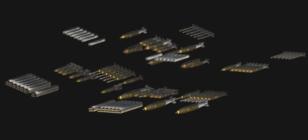In sim view of Miltech's upcoming AH-1 Skyraider weapon suite for MSFS 2020 and 2024