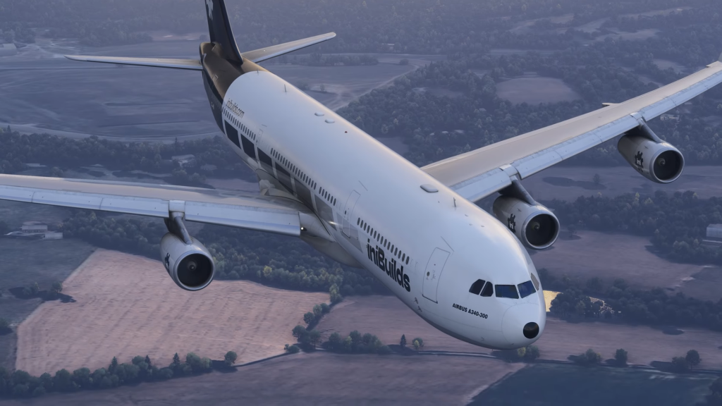 iniBuilds default livery on A340