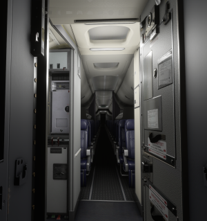 The cabin of the PMDG 737NG in Microsoft Flight Simulator 2024.
