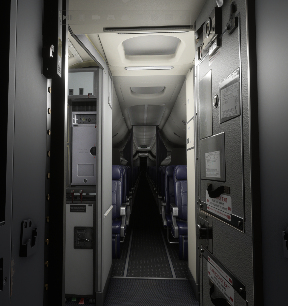 PMDG's preview of the cabin in MSFS 2024.