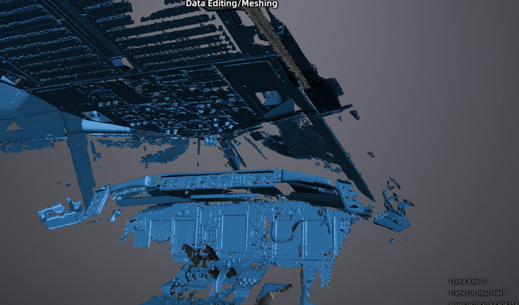 BlueBird 767 partial 3D scan of cockpit with updated displays