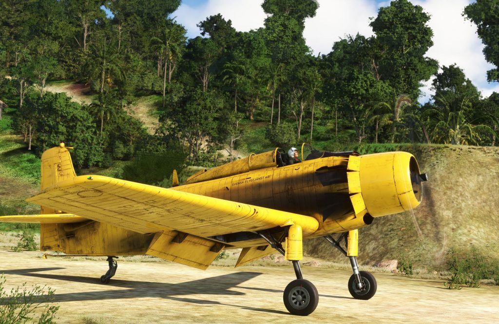 In sim view of Miltech's upcoming AH-1 Skyraider for MSFS 2020 and 2024