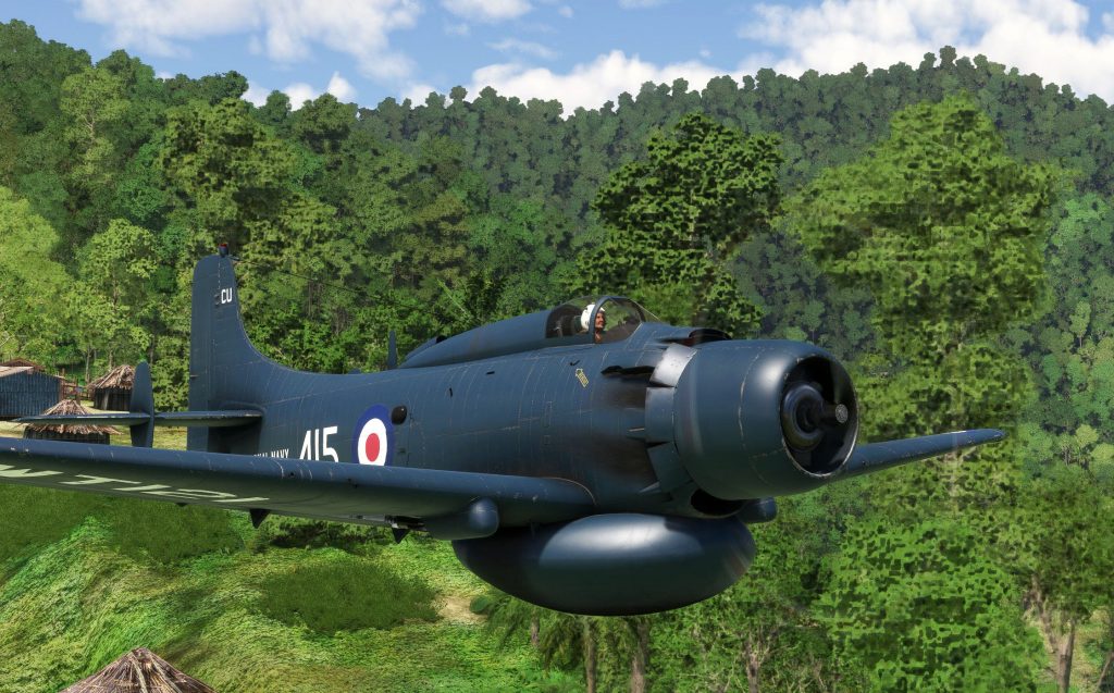 In sim view of Miltech's upcoming AH-1 Skyraider for MSFS 2020 and 2024