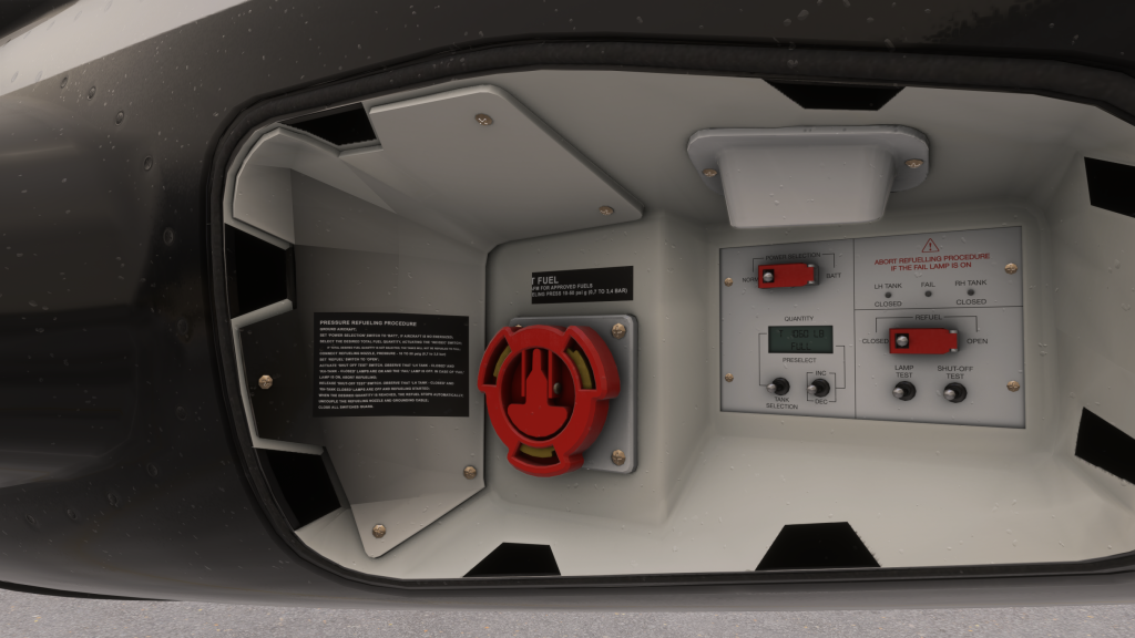 FSReborn Phenom 300E refueling hatch pictured in MSFS2024