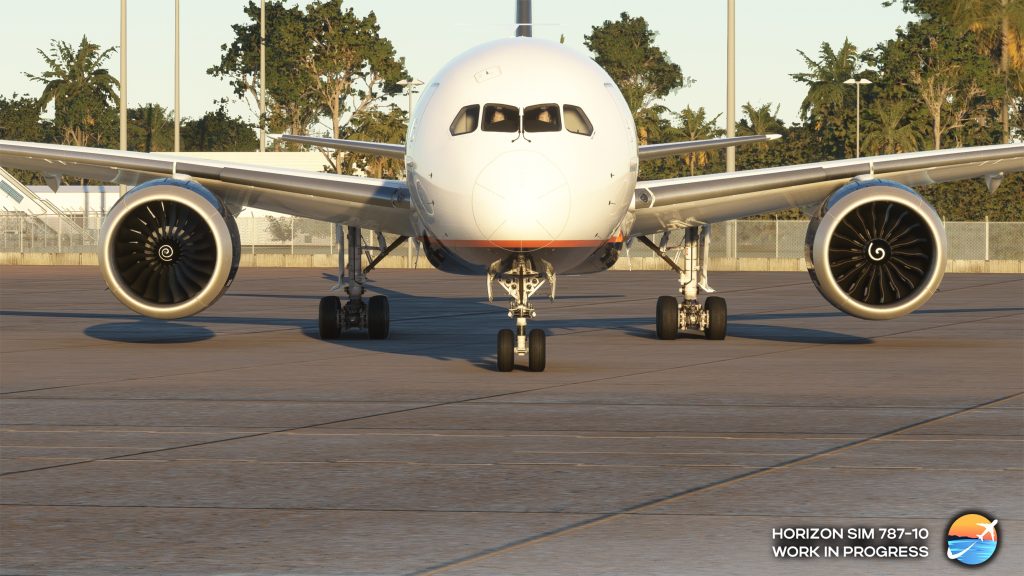 In sim view of Horizon Simulations upcoming 787 V2 for Flight Simulator