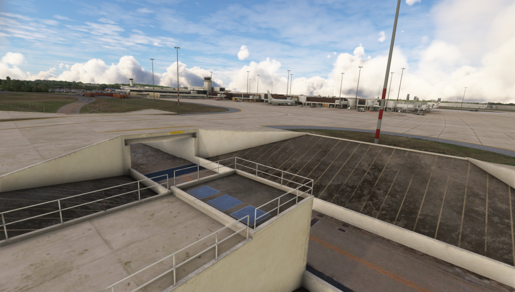 Airport ramp and access roadways.