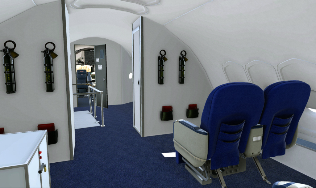 Upper deck crew rest and access area of the Felis 747-200F
