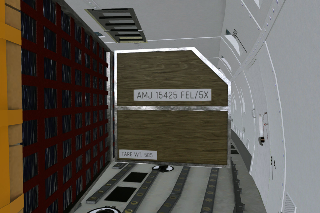 Interior view of the Felis 747-200F main cargo deck