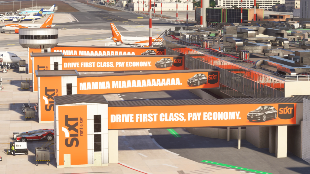 SimPixel Naples Airport jetways and terminal