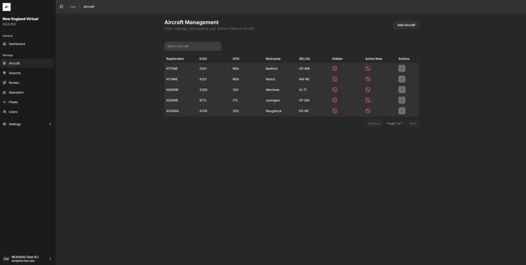 ELEVATEX mangement page