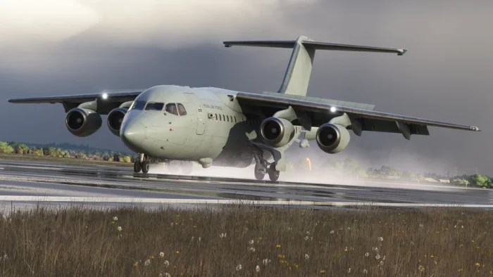 In sim view of Just Flight's BAE 146 professional V2.4 for MSFS 2020 and MSFS 2024
