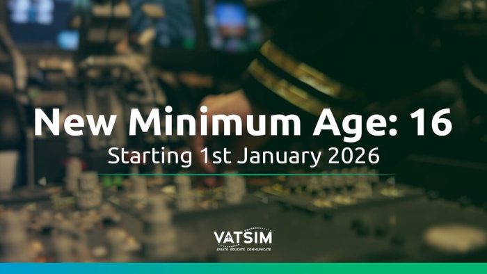 VATSIM New Age Requirement is 16 years old