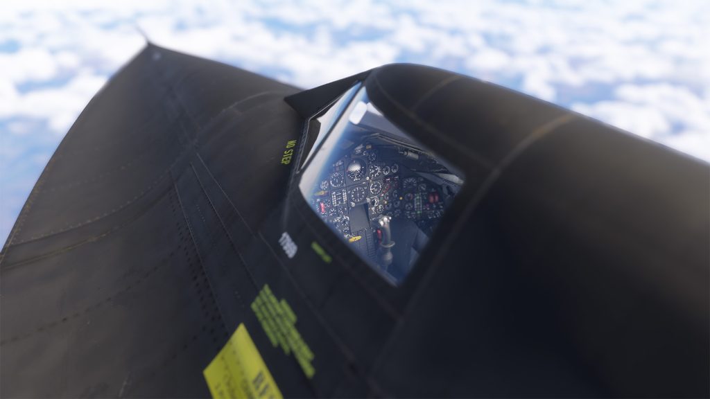 In sim view of Blackbird simulation's SR71 A beta for MSFS 2024