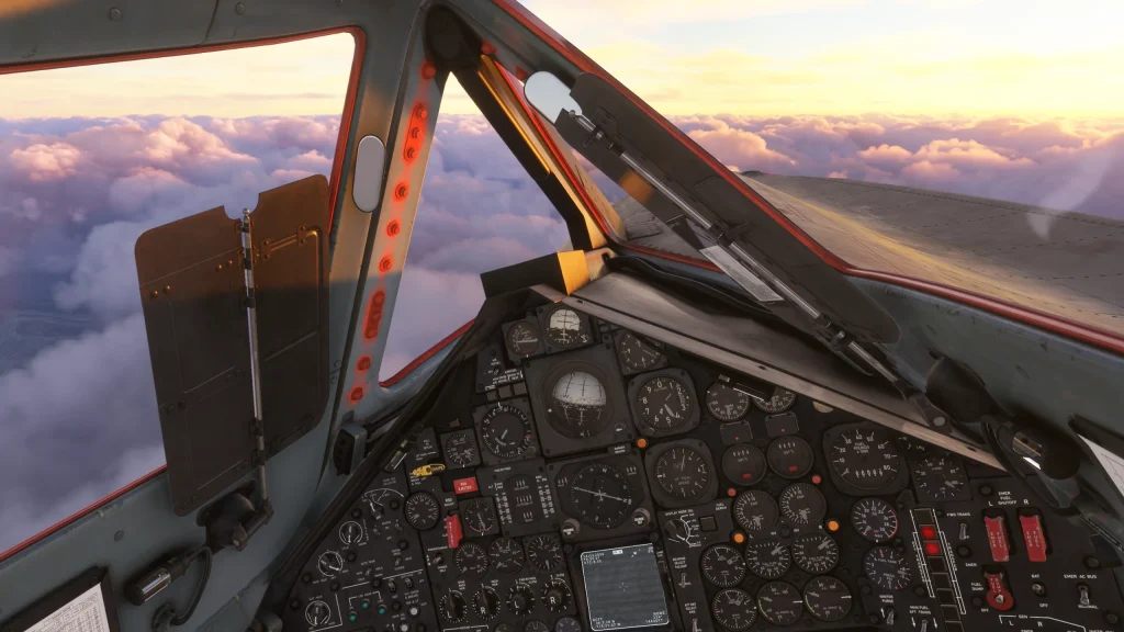 Insim view of Kwikflight Archangel Lockheed A-12 for MSFS. Pilot Cockpit. 