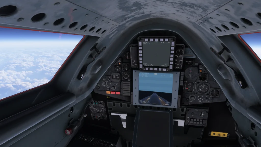 Insim view of Kwikflight Archangel Lockheed A-12 for MSFS. Navigator cockpit.