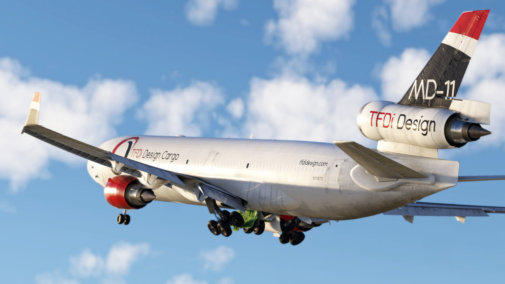 md-11 tfdi designs gearup after departure