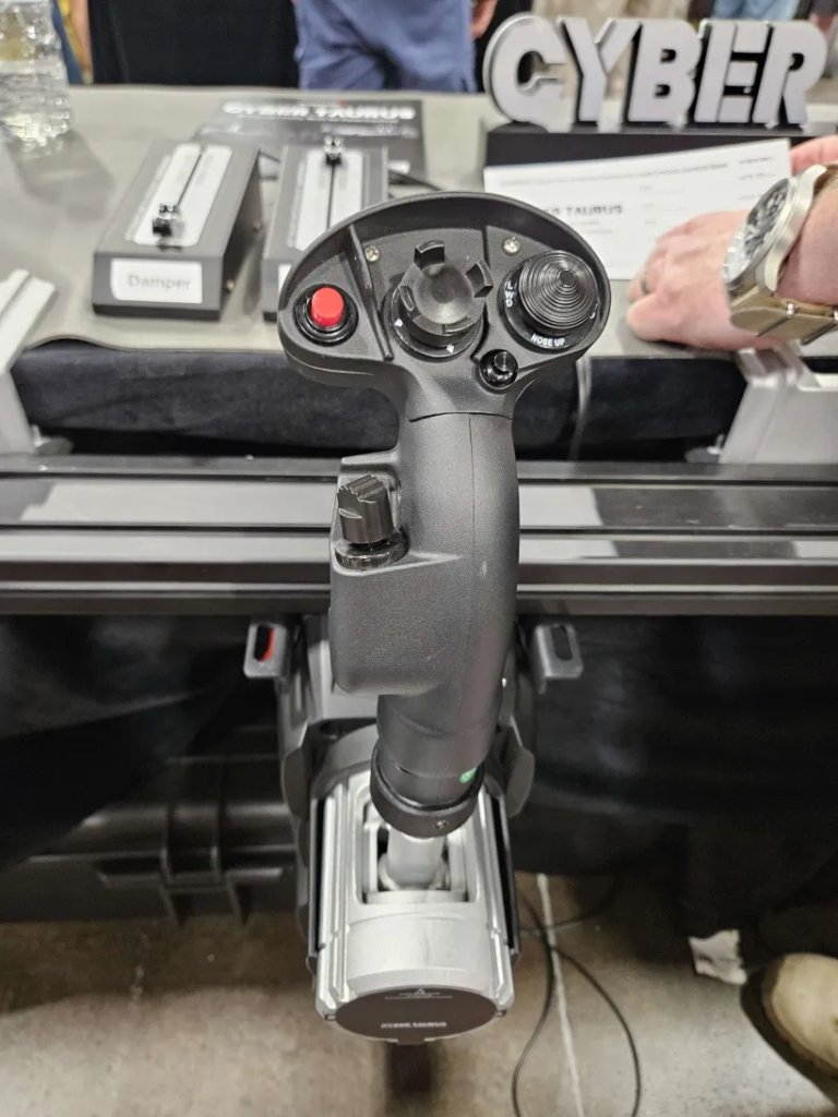 A joystick on showcase at FSExpo.