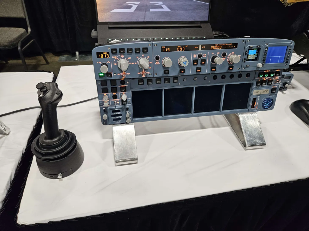 An Airbus flight sim product on showcase.