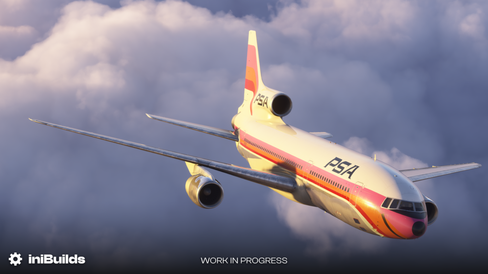 In simview of inibuilds L1011 Tristar for MSFS 2024 in PSA livery.