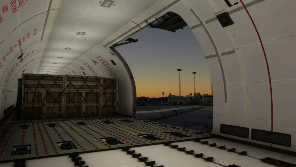 Interior of 727-100 cargo aircraft