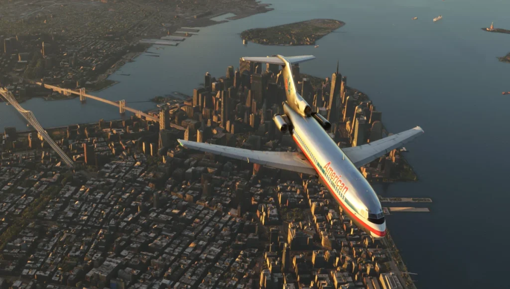 “American Boeing 727 over New York City