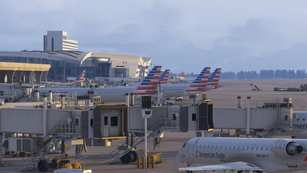 iniBuilds Dallas DFW Terminal And Planes