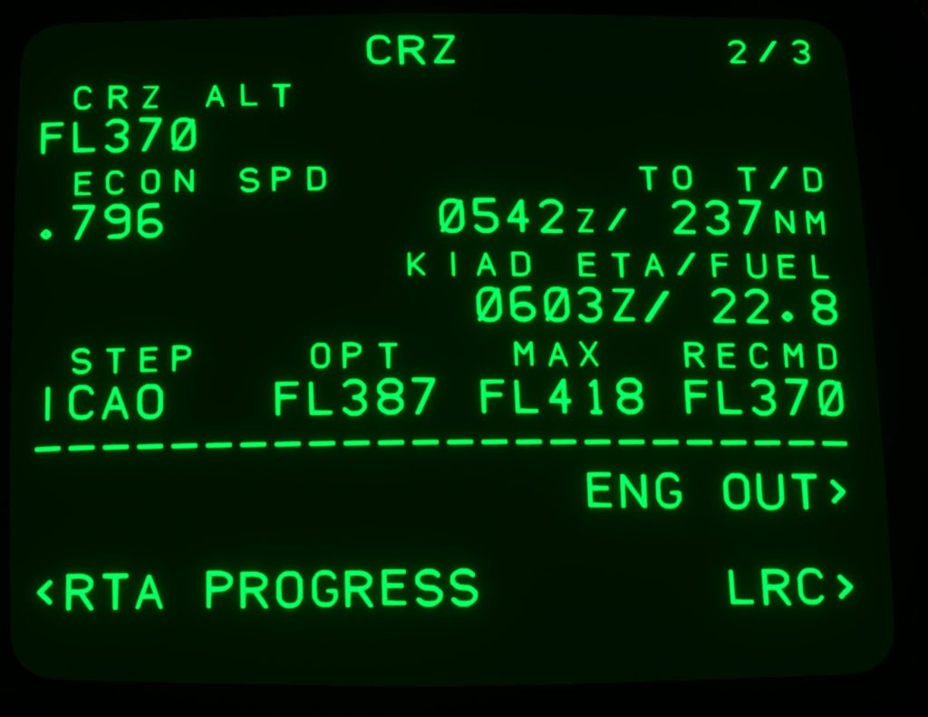 BlueBird Simulations 757 FMC CRZ page