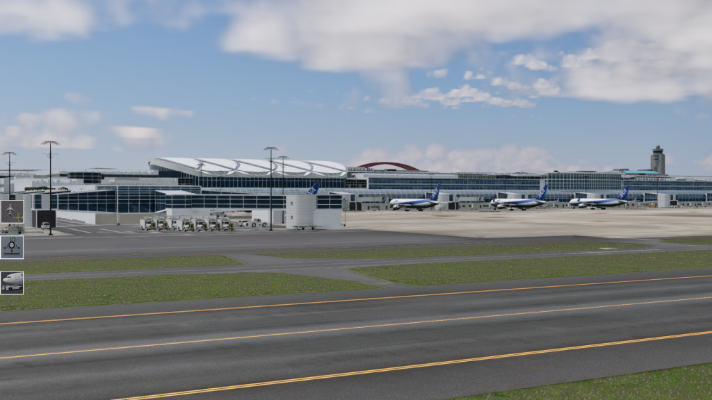 View of Terminal 2 from a position adjacent to runway 34R
