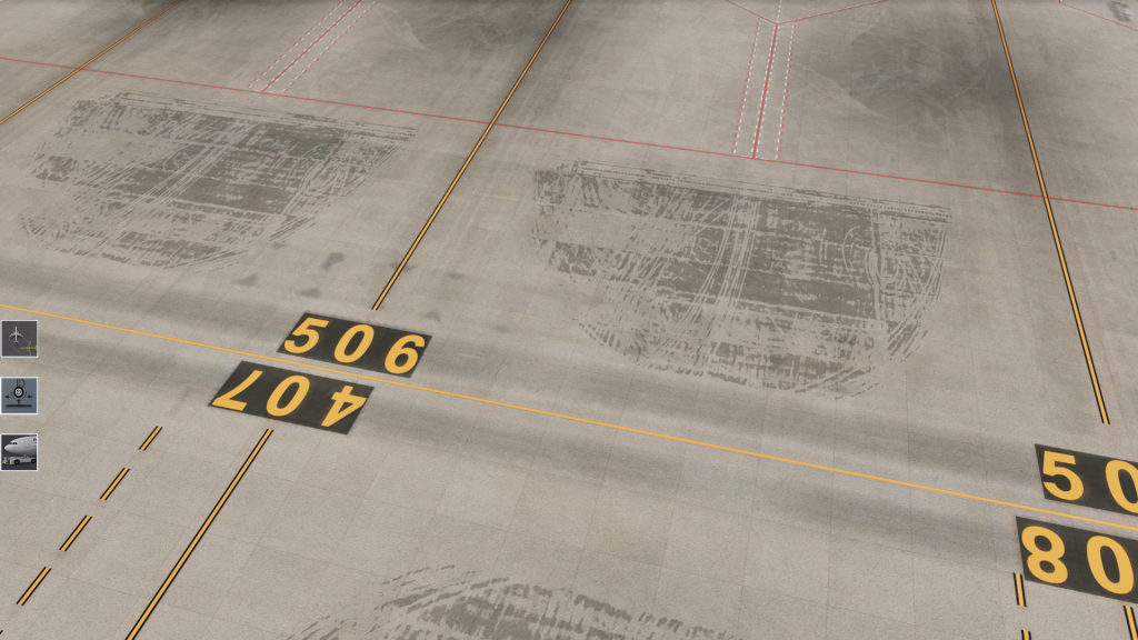 Overview of aircraft parking positions adjacent to Terminal 2
