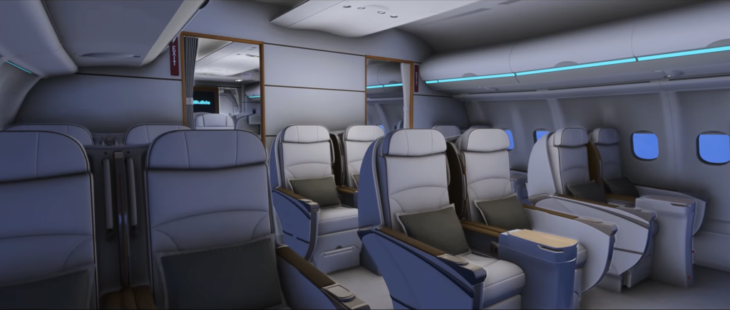 Insimview of inibuilds' 340 VIP for MSFS 2024 interior 