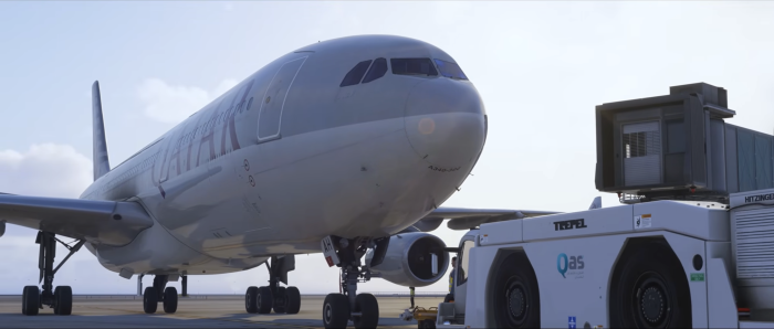 Inim view of inibuilds' 340 VIP for MSFS 2024 In Qatar Amiri livery