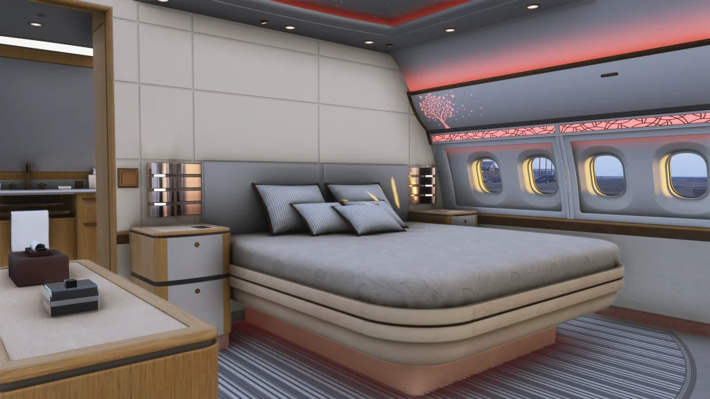 Insim view of the cabin of the inibuilds' 340 VIP for MSFS 2024