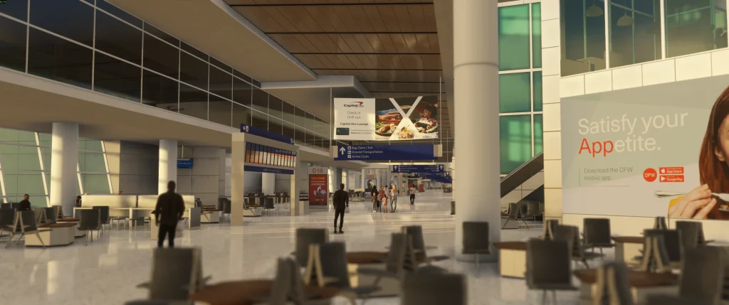 iniBuilds Dallas DFW Terminal Interior