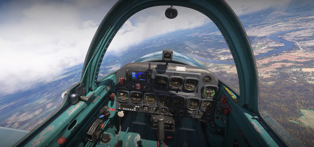 T‑34 pilot cockpit view