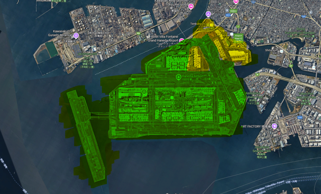 Latest Work In Progress development map showing completed and active areas
