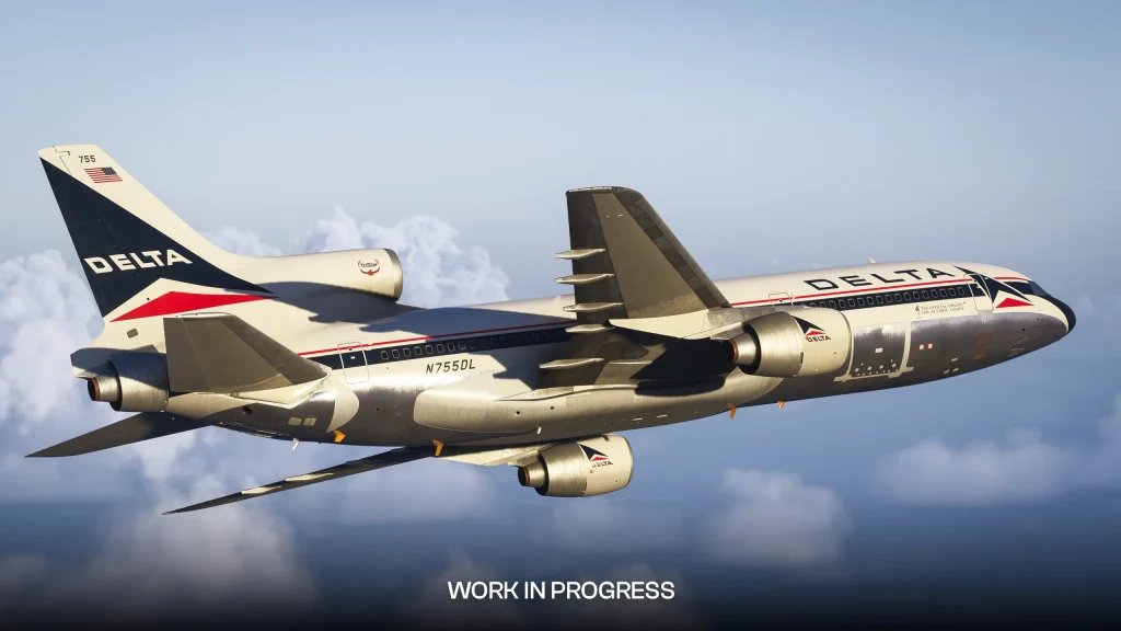 insim view of inibuilds' upcoming Tristar jet for MSFS 2024. Beautiful view of the RB 111 engines.