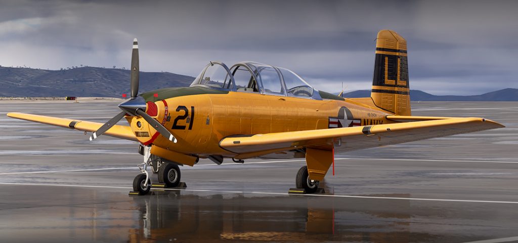 Carenado T-34B MSFS Yellow livery on ground